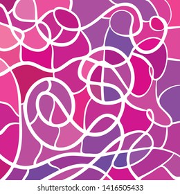 abstract vector stained-glass mosaic background - pink and magenta