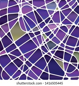 abstract vector stained-glass mosaic background - purple and violet