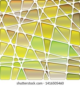 abstract vector stained-glass mosaic background - yellow and brown