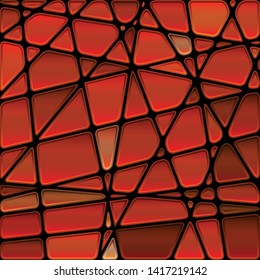 abstract vector stained-glass mosaic background - bright red