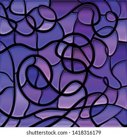 abstract vector stained-glass mosaic background - purple and violet
