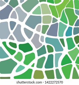 abstract vector stained-glass mosaic background - green and gray