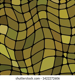 abstract vector stained-glass mosaic background - brown and green
