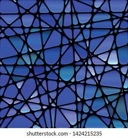 abstract vector stained-glass mosaic background - blue and violet