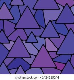 abstract vector stained-glass mosaic background - blue and violet triangles