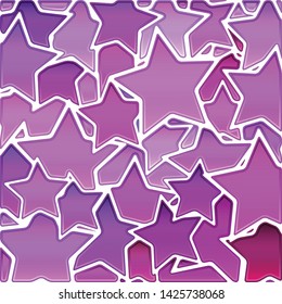 abstract vector stained-glass mosaic background - violet stars
