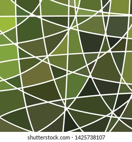 abstract vector stained-glass mosaic background - green and brown