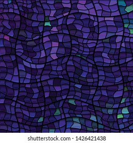 abstract vector stained-glass mosaic background - dark blue and violet