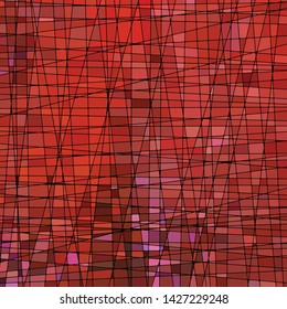 abstract vector stained-glass mosaic background - bright red