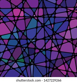 abstract vector stained-glass mosaic background - blue and violet