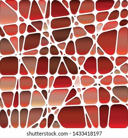 abstract vector stained-glass mosaic background - red and brown