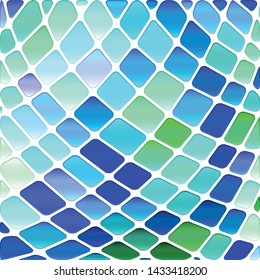 abstract vector stained-glass mosaic background - green and blue
