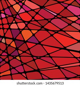abstract vector stained-glass mosaic background - bright red
