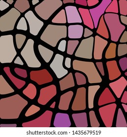 abstract vector stained-glass mosaic background - red and brown