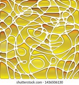 abstract vector stained-glass mosaic background - golden yellow