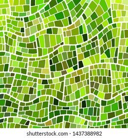 abstract vector stained-glass mosaic background - green and brown