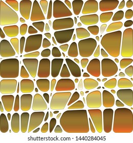 abstract vector stained-glass mosaic background - brown and beige