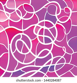 abstract vector stained-glass mosaic background - purple and violet