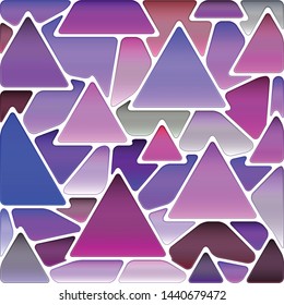 abstract vector stained-glass mosaic background - purple and violet triangles