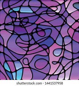 abstract vector stained-glass mosaic background - purple and violet