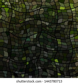 abstract vector stained-glass mosaic background - green and brown