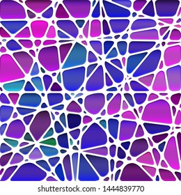 abstract vector stained-glass mosaic background - blue and violet