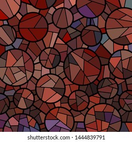 abstract vector stained-glass mosaic background - red and brown circles