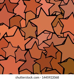 abstract vector stained-glass mosaic background - brown stars