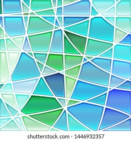 abstract vector stained-glass mosaic background - light blue