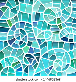 abstract vector stained-glass mosaic background - light blue