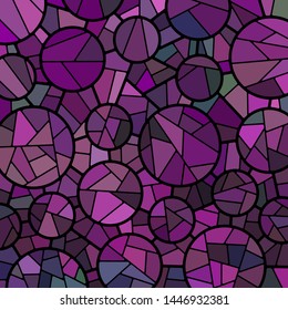 abstract vector stained-glass mosaic background - purple and violet circles