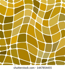 abstract vector stained-glass mosaic background - yellow and brown