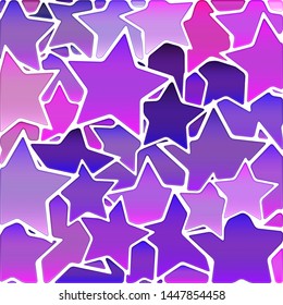abstract vector stained-glass mosaic background - violet stars