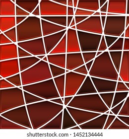 abstract vector stained-glass mosaic background - bright red