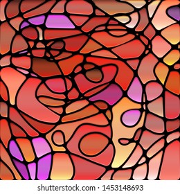 abstract vector stained-glass mosaic background - red and purple