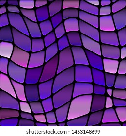 abstract vector stained-glass mosaic background - purple and violet
