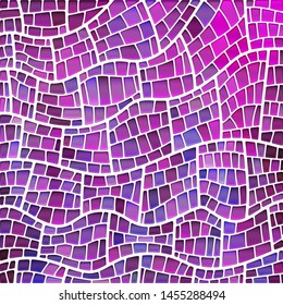 abstract vector stained-glass mosaic background - purple and violet