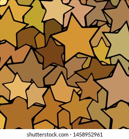 abstract vector stained-glass mosaic background - brown stars