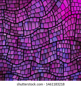 abstract vector stained-glass mosaic background - purple and violet