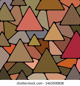 abstract vector stained-glass mosaic background - brown triangles