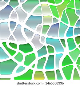 abstract vector stained-glass mosaic background - green and blue