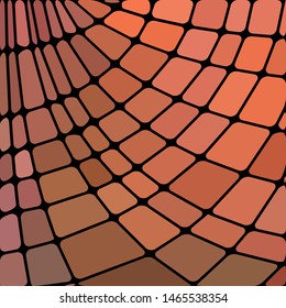 abstract vector stained-glass mosaic background - brown and orange