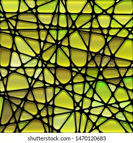 abstract vector stained-glass mosaic background - green and brown