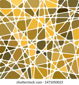 abstract vector stained-glass mosaic background - yellow and brown
