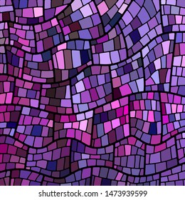 abstract vector stained-glass mosaic background - purple and violet