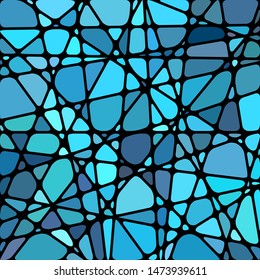 abstract vector stained-glass mosaic background - blue and gray