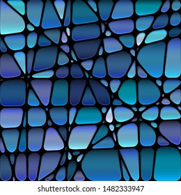 abstract vector stained-glass mosaic background - blue and violet