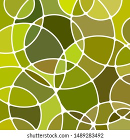 abstract vector stained-glass mosaic background - green circles