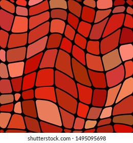 abstract vector stained-glass mosaic background - red and orange