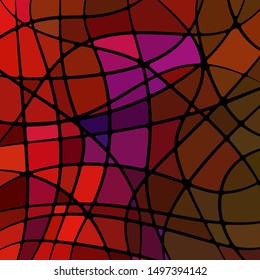 abstract vector stained-glass mosaic background - red and purple